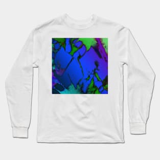 Colliding panels blue Long Sleeve T-Shirt